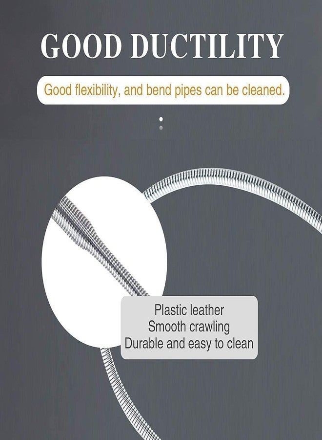 Bonsenkitchen Stainless Steel Drain Pipe Cleaning Spring Stick,Hair Catching Pipe Cleaning Claw Wire,Sink Stick Sewer Sink Tub Dredge Remover,Spring Drain Basin Cleaner Tool(160 cm) - Image 4